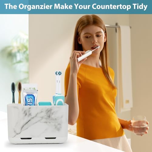 Boperzi Toothbrush Holders for Bathrooms Organizers and Storage, Large Tooth Brush Holders, Electric Toothbrush and Toothpaste Organizer Caddy with Drainage Holes for Kids Family RV Camper - Image 2