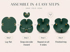 Grained Faux Leather Flower Shaped Valet Tray Large, Dark Green - Image 5