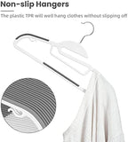 BAGAIL Plastic Hangers 50 Pack with Non-Slip Design,0.2 Inches Thick, 360°Swivel Hook Space Saving Organizer for Bedroom Closet,Shirts,Pants(White- S Shaped) - Image 3