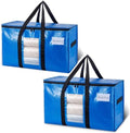 TAILI 2 Pack Blue Extra Large Moving Bags,Storage Bags with Visible Window by TAILI