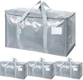 TICONN 4 Pack Extra Large Moving Bags Heavy Duty with Zippers & Carrying Handles, Durable Storage Bags Moving Boxes for Closet Organizers and Storage (4 Pack, Light Grey) by TICONN