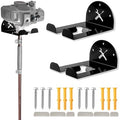 Upgraded Trimmer Rack Wall Mount - 8" Heavy Duty Weed Eater Hanger for Garage Wall, Garden Power Tool Holder Organizer Hooks for Grass Trimmer, Hedge Trimmer, Leaf Blower and Chainsaw, Black, 2 Pack by IULRTBA