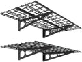 FLEXIMOUNTS 2-Pack 2x4ft 24-inch-by-48-inch Wall Shelf Garage Storage Rack Wall Mounted Floating Shelves, Black, Classic Series by FLEXIMOUNTS