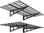 FLEXIMOUNTS 2-Pack 2x4ft 24-inch-by-48-inch Wall Shelf Garage Storage Rack Wall Mounted Floating Shelves, Black, Classic Series by FLEXIMOUNTS