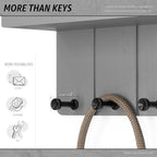 Rebee Vision Key Holder Wall Mount with Shelf for Home Decor, Light Gray - Image 4