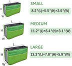 Vercord Purse Organizer Insert for Handbags Bag Organizers Inside Tote Pocketbook Women Nurse Nylon 13 Pockets Green Small - Image 3