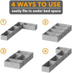 SpaceAid 4 Pack 10" High Under Bed Storage Containers, Large Underbed Storage Organizer Bins with Lids for Bedroom, Dorm, Clothes, Closet Organization, Bed Sheets and Blankets (Gray) - Image 6