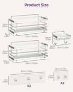 ODesign 3 Pack Adhesive Shower Caddy,Rustproof Shower Shelves Rack,Silver - Image 2
