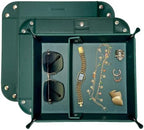 UnionBasic Medium Valet Tray, Jewelry Tray for Rings Watches Earrings, Entryway Catchall Caddy for Coins Keys Change, Nightstand Bedside Valet Holder, Trays for Electronic Gadgets, Vintage Green Plus by UnionBasic
