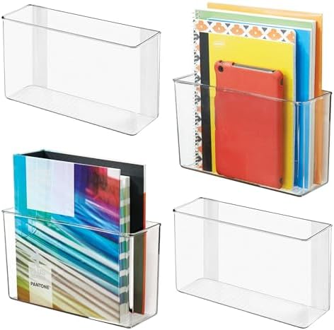 iDesign Adhesive Organizer Bin, Set of 4, Clear by iDesign