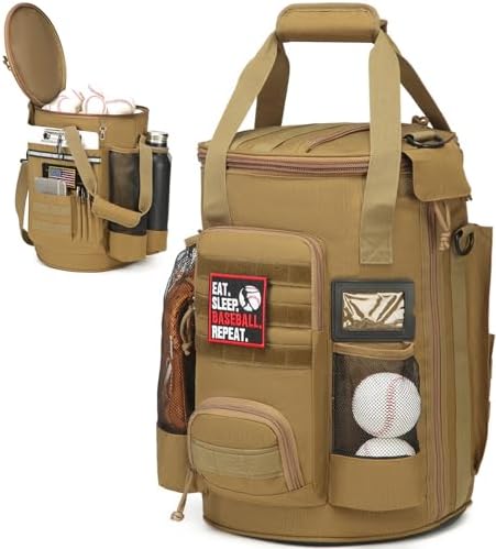 Baseball Bucket Bag 6 Gallon Multi Pockets Softball Coaching Equipment Bag by XINTREY
