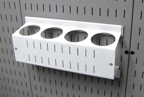 Wall Control 4 ft. Metal Pegboard Organizer - Standard Tool Storage Kit & Spray Can Holder Bracket for Pegboard & Slotted Tool Board - White - Image 5