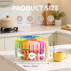 Divided Drink Packet Organizer, Largr Rotating Clear Lazy Susan Turntable - Image 2