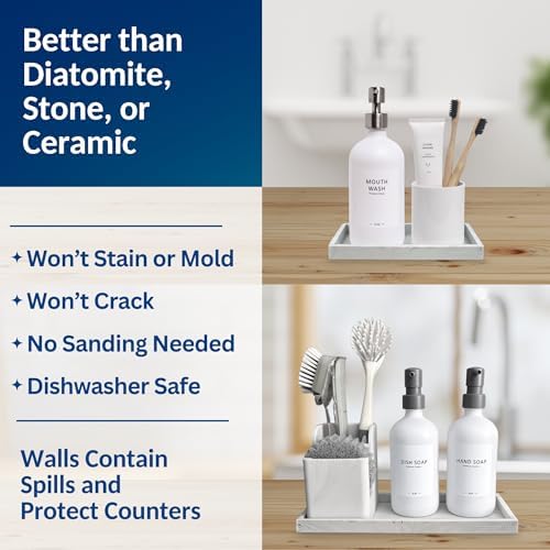 Spacewiser Countertop & Vanity Silicone Tray – 2 PC (11.7" & 7.7") Set - Image 5