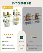 Acrylic Cabinet Organizer Set of 4, Stackable Spice Rack for Kitchen - Image 3
