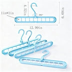 9 Space-Saving Hangers Heavy-Duty PP Plastic Tiered Hanger Organizer with Non-Slip Foldable Design, for Closet (Blue, 5) - Image 3
