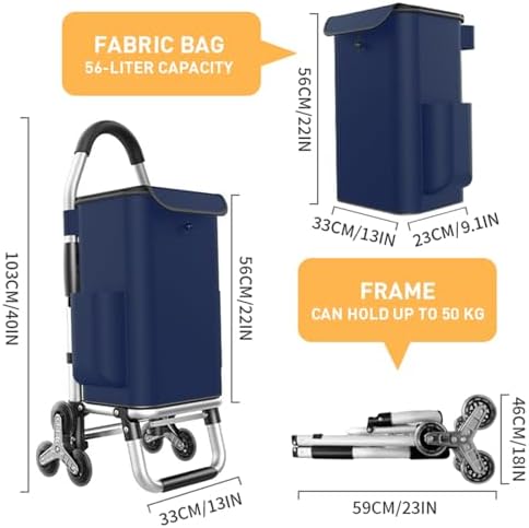 Heavy Duty 3 in 1 Shopping Cart, Foldable Hand Truck with 6 Wheels - Image 2
