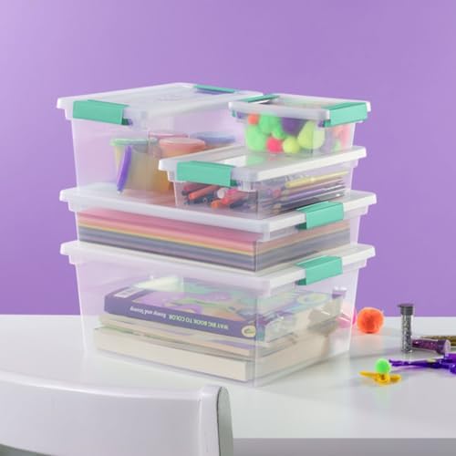 Sterilite Clip Box, Stackable Clear Plastic Bins- Mini, 12-Pack - Image 4