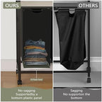 Laundry Hamper, Laundry Basket, Laundry Sorter with 2 Pull-Out and Removable Bags, Shelf, Laundry Room Storage with Table, for Bathroom, Bedroom, 3 x 10.5 Gal (40L), Greige - Image 5