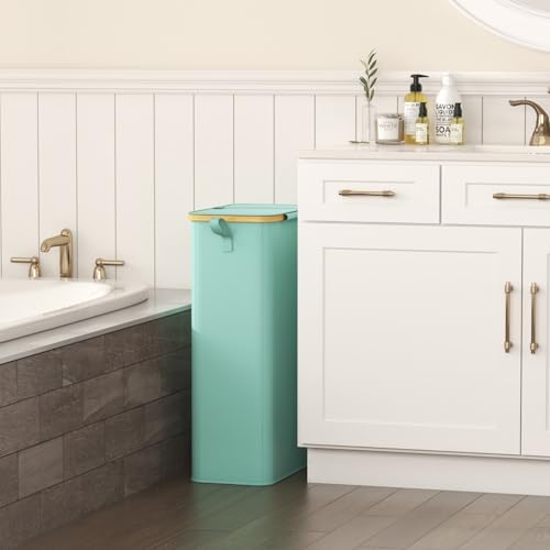 Lifewit 75L Slim Laundry Hamper with Lid and Removable Bag, Sage Green - Image 2