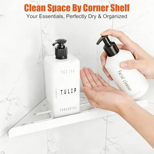 Fikoksol Shower Caddy Storage, Triangle Corner Shelf with Adhesive Glue - Image 6