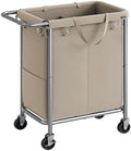 SONGMICS Laundry Basket with Wheels, 2-Section, 37.0 Gallons (140 L) by Unknown