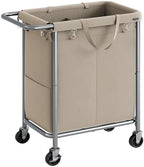 SONGMICS Laundry Basket with Wheels, 2-Section, 37.0 Gallons (140 L) by Unknown