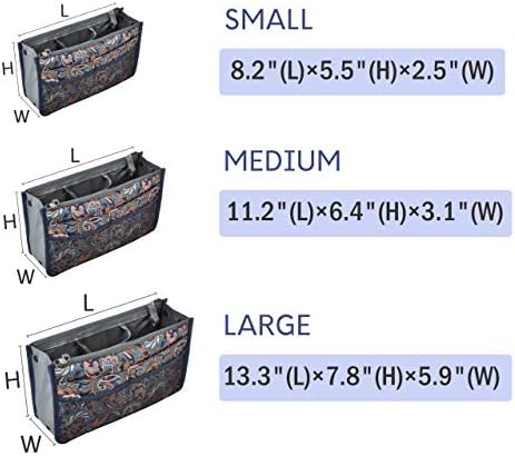 Vercord Purse Organizer Insert for Handbags Bag Organizers Inside Tote Pocketbook Women Nurse Nylon 13 Pockets Splash Wave Small - Image 2