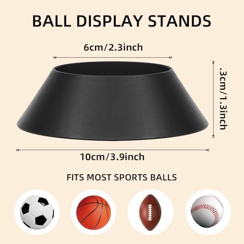 6 pcs Ball Display Stand – Durable Memorabilia Sports Ball Stand Holder for Basketball, pedestal, Soccer, Football, Volleyball Storage Rack - Image 2