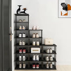 Vertical Shoe Rack - Tall Narrow Shoe Rack Organizer for Small Spaces,12 Tier Bamboo Shoen Shelf for Entryway,Closet,Corner,Doorway,Skinny Shoe Shelf Space Saving Shoe Storage,Free Stackable DIY - Image 6
