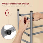 Tajsoon Expandable Shoe Rack for Closet 3 Tier, 28“-41“Stackable, Grey - Image 5