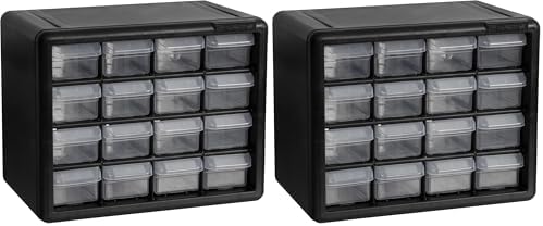 Akro-Mils 16-Drawer Plastic Storage Cabinet | 10-1/2 x 6-1/2 x 8-1/2 Inch | Black | Model 10116 | Garage Organization by Akro-Mils