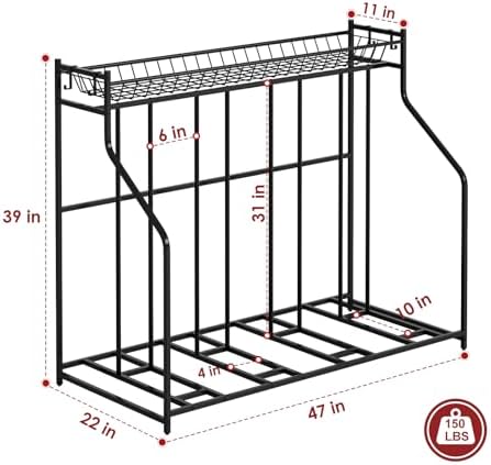 4 Bike Stand, Bike Rack Garage with Storage Rack, Bicycle Stand for Garage Organizer, Indoor Sporting Gear Storage Station for Mountain/Road/Hybrid & Fat Tire Bike - Image 3