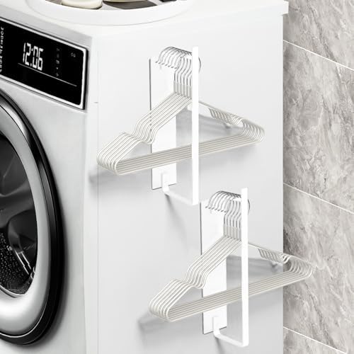 2-Pack Magnetic Hanger Holder for Laundry Room, White by FODIENS
