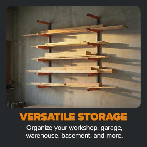 BORA Wood Rack, 6-Level Wall Mount Lumber Storage Rack for Wood Storage - Image 5
