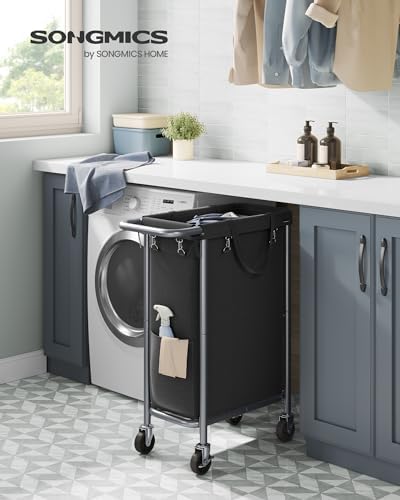 SONGMICS Laundry Basket with Wheels, 1-Section, 23.8 Gallons (90 L) - Image 2
