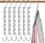 Space Saving Hangers for Clothes 6 Pack, Sturdy Metal Hangers Wardrobe Organizer, Magic Cascading Hanger, Closet Space Saver Closet Organizers and Storage by SindaxAllforlife