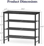 Kitsure Wooden Top Shoe Rack for Entryway, 29.5" x 11.4" x 24.8", Black - Image 2