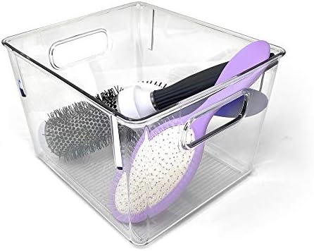 Isaac Jacobs 3-Pack Medium Clear Storage Bins with Handles - Image 2