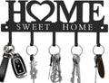 Key Holder Hooks Organizer Hanger Rack Wall Mounted Sweet Home Metal Decor Stylish and Practical for Entryway Front Door Kitchen Hallway Garage Mudroom Office Hardware Included Black (Sweet 13 inches) by Conwithna