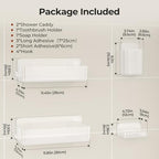 Orimade Shower Caddy 4-Pack, No-Drill Adhesive Shelves for Bathroom, Rustproof ABS Storage Organizer Set, Clear - Image 7