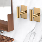 VAEHOLD Wall Towel Hooks, Heavy Duty Sticky Holder Waterproof Towel Hooks for Hanging Coat, Clothes, Closet Hook Wall Mount for Kitchen (Gold, 4 Pack) - Image 4
