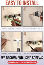 Mop and Broom Holder Wall Mount, Upgraded Broom Hanger Wall Mount, Stainless Steel Broom Organizer for Closet Garage Laundry Room Kitchen Wall Decor(4Racks 5Hooks Silver) - Image 5