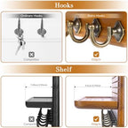 Key Holder for Wall, Mail Organizer Wall Mount with 8 Hooks Wooden Hanging Key Rack for Home Decor, Hallway, Entryway (Yellow) - Image 5