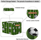 Football Green Storage Basket Toy Storage Bins Collapsible Cube Organizer - Image 6