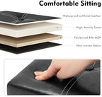 B FSOBEIIALEO Storage Ottoman Cube, 11.8" Faux Leather Footrest Chest,Black - Image 5