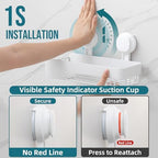 TAILI Shower Caddy Suction Cup Rustproof Metal Visible indicator White - Image 2