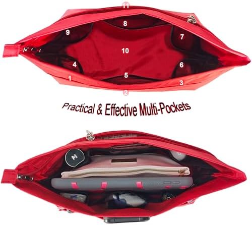 Handbag Tote Purse Organizer Insert, Medium, Red - Image 4