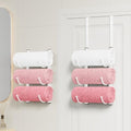 HapiRm Rolled Towel Racks for Bathroom - 3-Tier Over The Door & Wall Mounted Bathroom Towel Storage, Hanging Metal Organizer for Towels & Bath Sheets, Space Saving Rack for Bathroom, Camper, RV, White by HapiRm