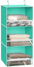 Simple Houseware 3 Shelf Hanging Closet Organizer, Turquoise | 3 Shelf Hanging Closet Organizer with Front Stopper by SimpleHouseware